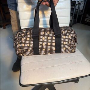 Lesportsac Beige and Black Check Duffel Bag medium